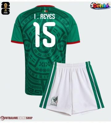 Mexiko Israel Reyes #15 Domácí dres komplet pro Děti MS 2026 Krátkým Rukávem (+ Krátké kalhoty)